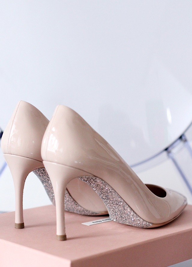 nude glitter shoes