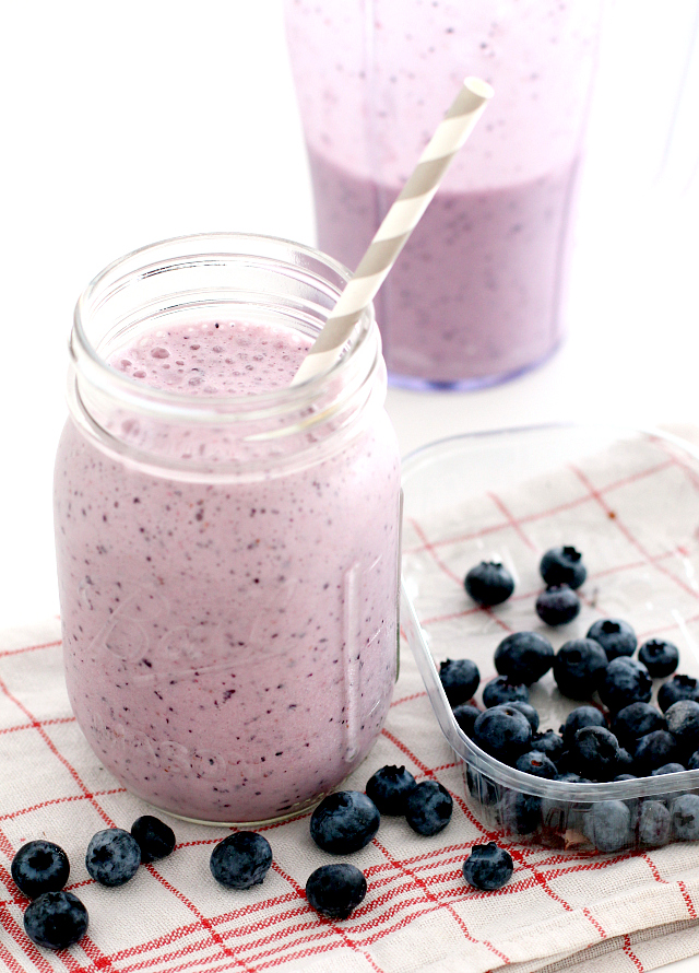 post-workout protein smoothie with banana & berries