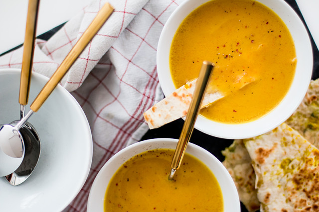 recipe: curried sweet potato & pumpkin soup - Bikinis & Passports