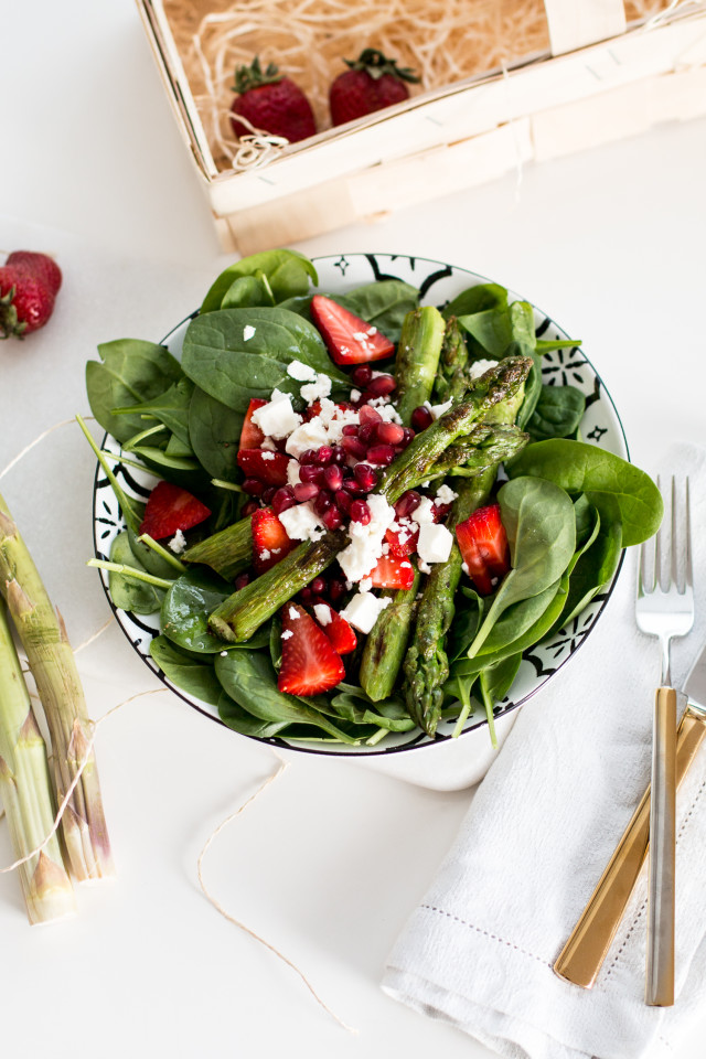 Asparagus & Strawberry Salad Recipe | Bikinis & Passports