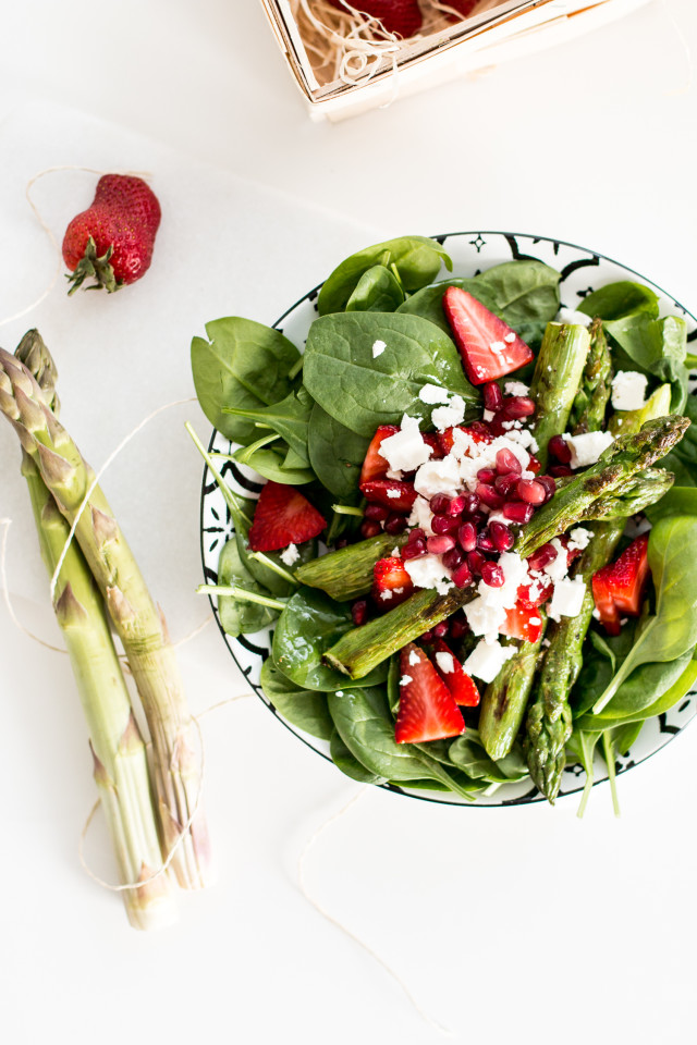 Asparagus & Strawberry Salad Recipe | Bikinis & Passports