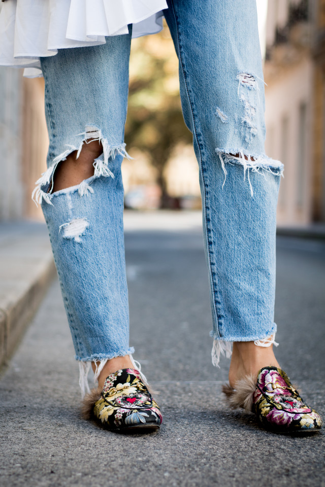 OUTFIT: Gucci Princetown Floral-Brocade Loafers | Bikinis & Passports