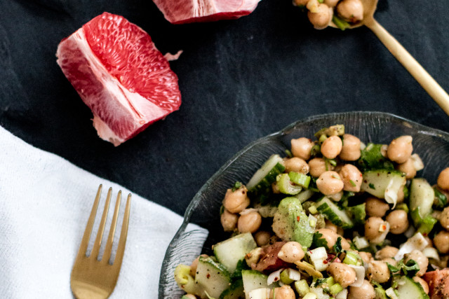 Recipe: Healthy Chickpea Salad with Grapefruit & Avocado | Bikinis & Passports