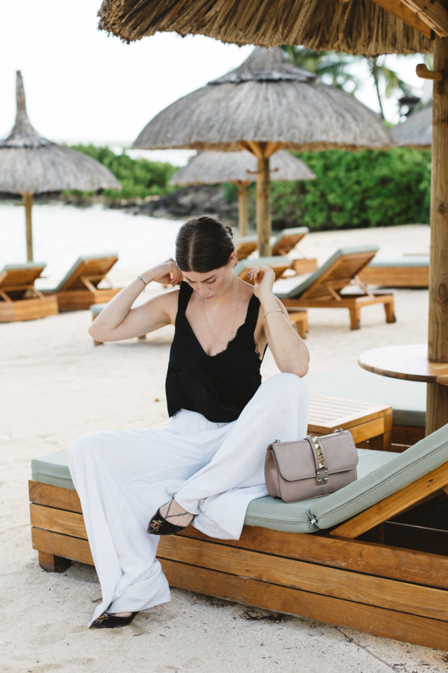 OUTFIT: white wide-legged palazzo pants | Bikinis & Passports