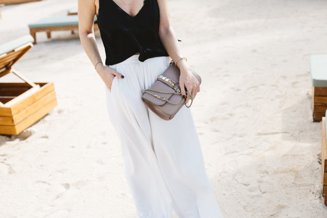 OUTFIT: white wide-legged palazzo pants | Bikinis & Passports