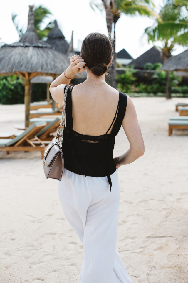 OUTFIT: white wide-legged palazzo pants | Bikinis & Passports