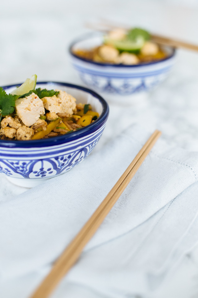 Asian Noodles with Tofu Recipe | Bikinis & Passports