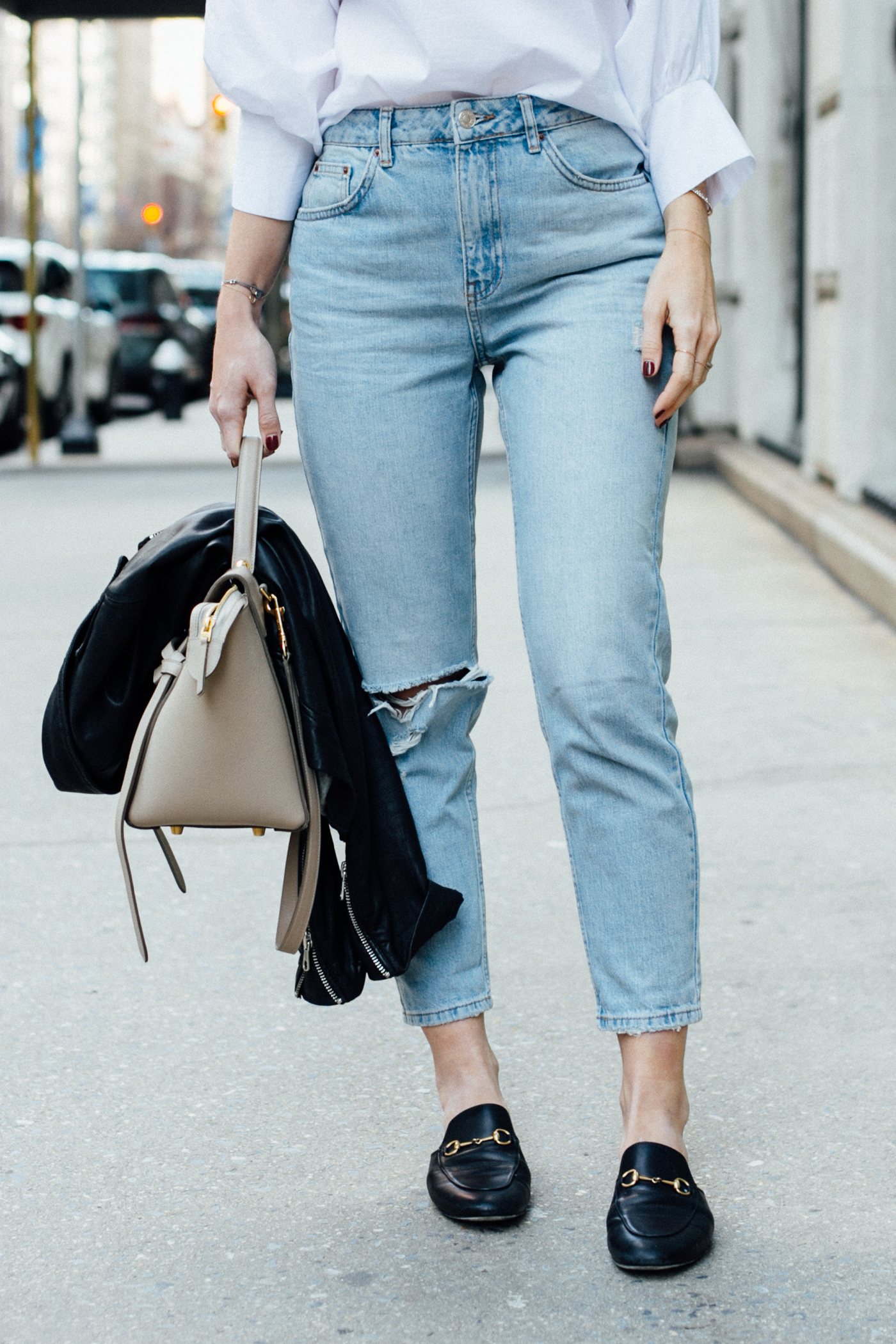 Topshop Moto Tapered Bleached Mom Jeans | Bikinis & Passports