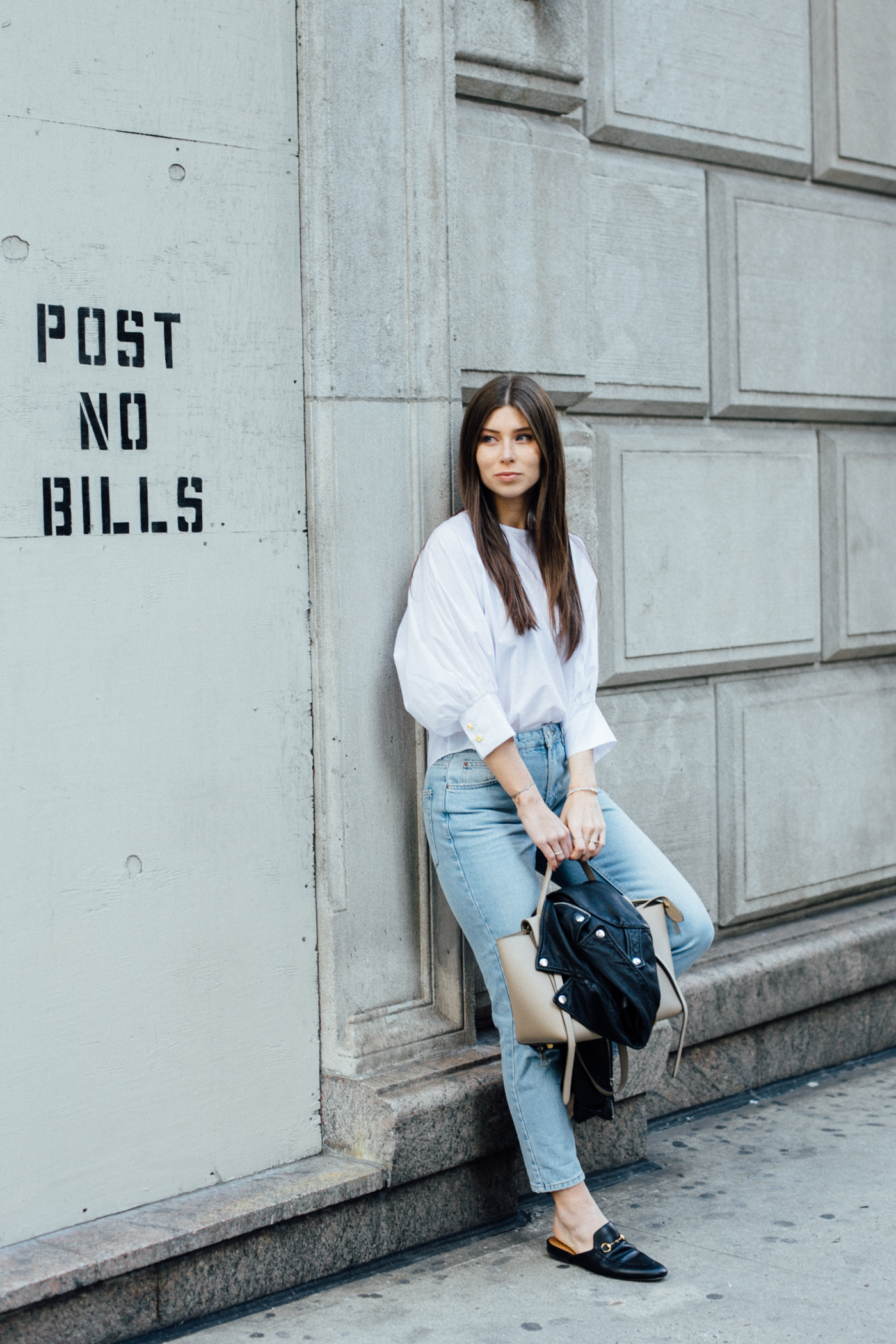 OUTFIT: denim jeans + white blouse | Bikinis & Passports