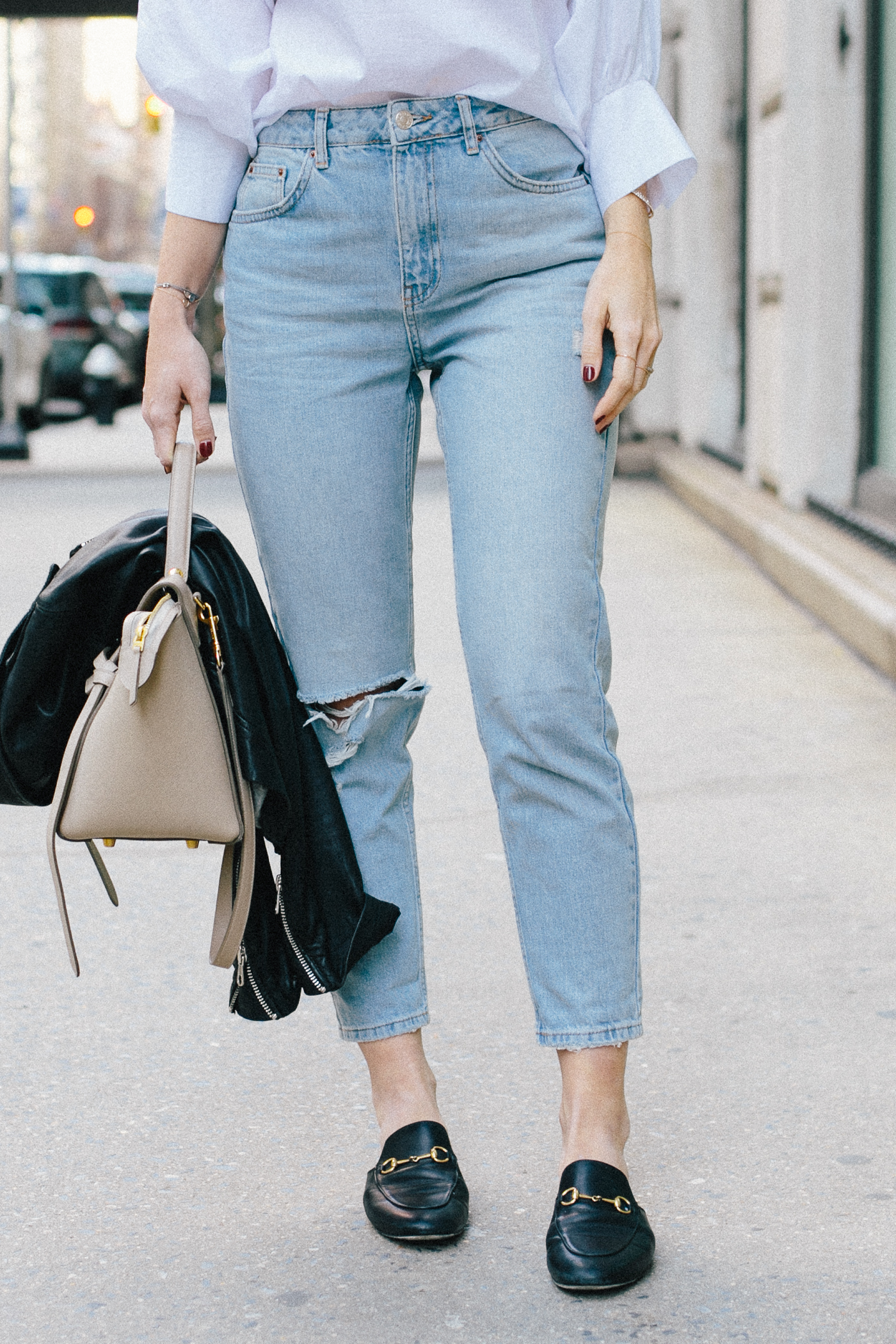 Tapered Bleached Denim - Mom Jeans | Bikinis & Passports