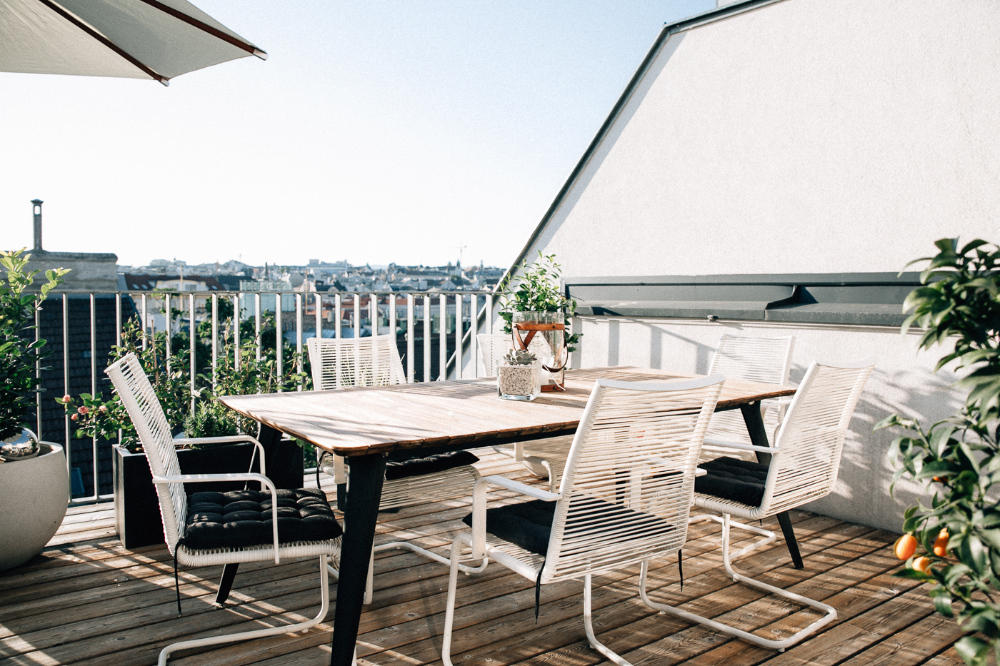 Outdoor Dining Area - Rooftop Inspiration | Bikinis & Passports