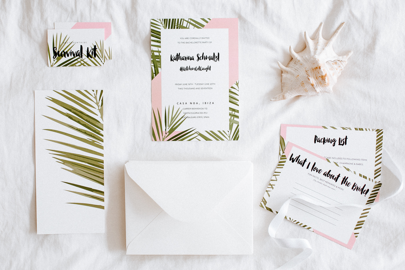 DIY Bachelorette Invites - Tropical Theme for Ibiza | Bikinis & Passports