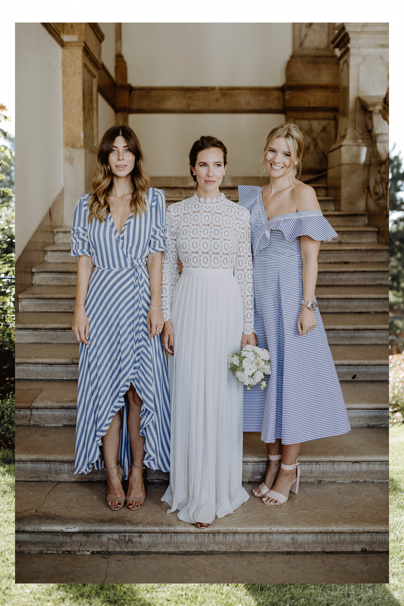 Bridesmaid Dress Stripes: Reformation Wrap Dress | Bikinis & Passports