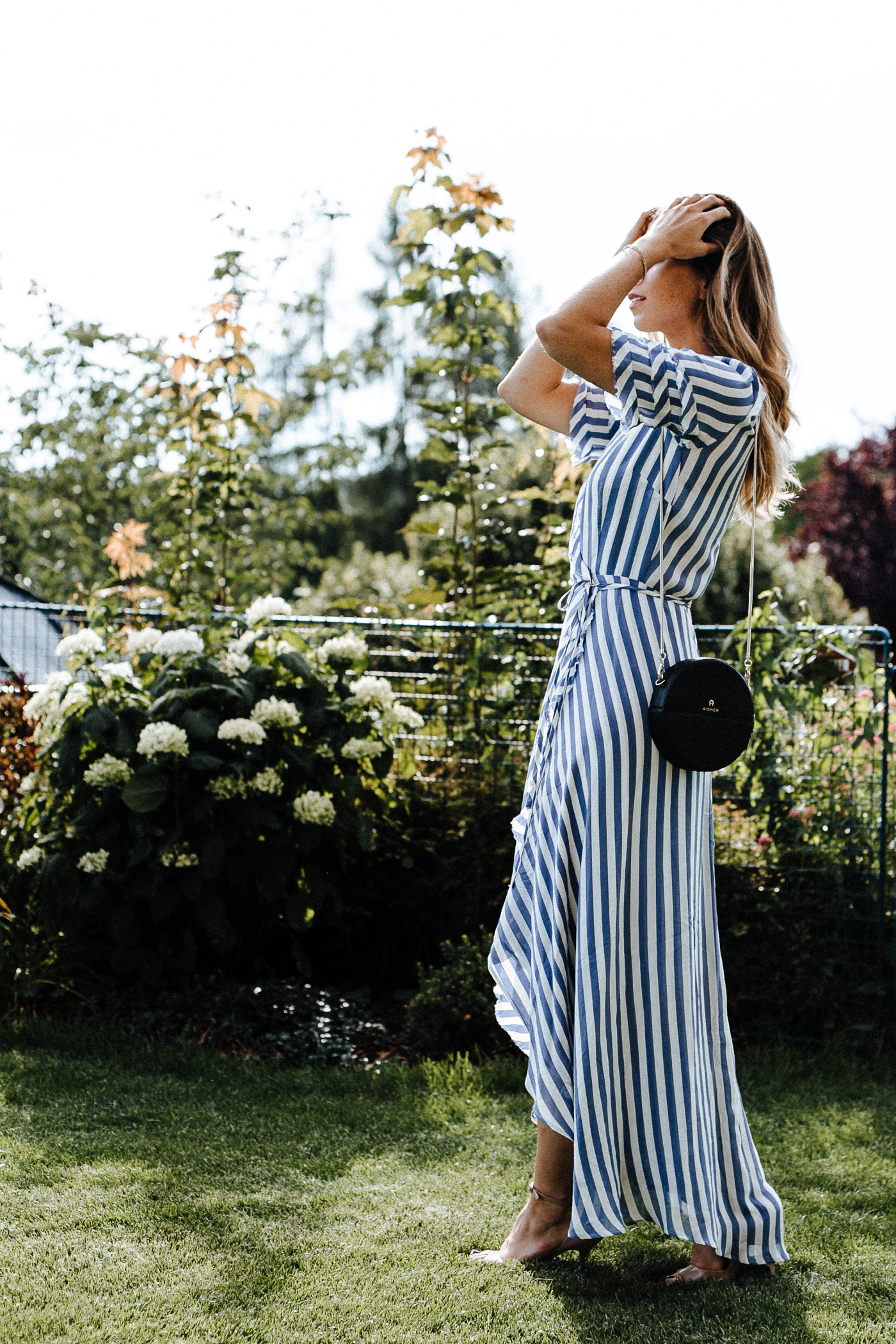 Bridesmaid Dress Stripes: Reformation Wrap Dress | Bikinis & Passports